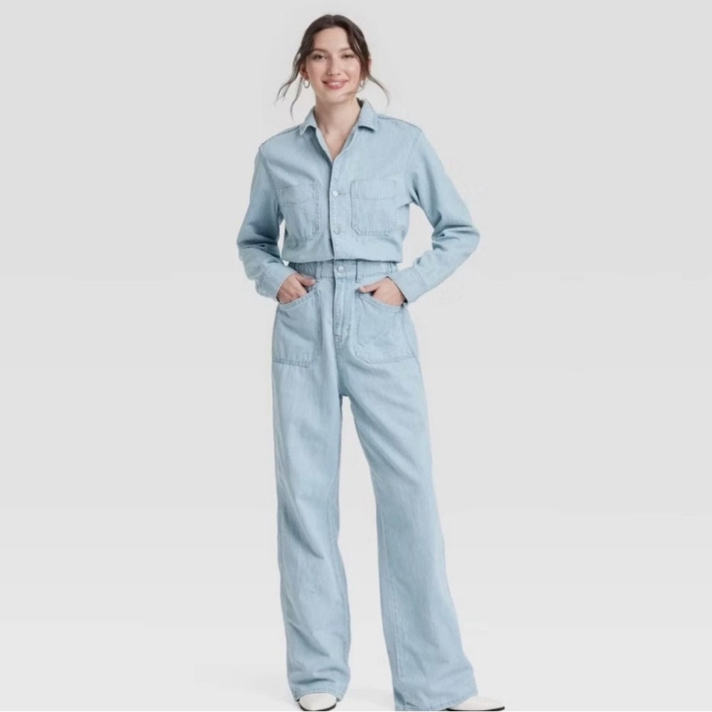 NWT! Universal Thread! Light Blue Denim Jumpsuit